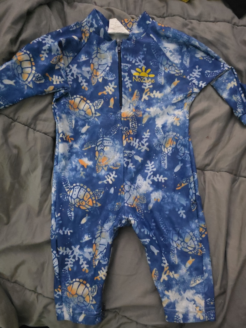 NoZone Blue Sea Turtle Kids One-Piece Swimsuit